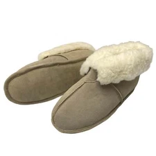 LU Men's Sheepskin Slippers - Soft Sole Genuine Shearling Winter Ankle Boots