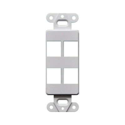 5pcs Decorator Style Keystone Jack 4 Port Modular Wall Insert Cover Plate White