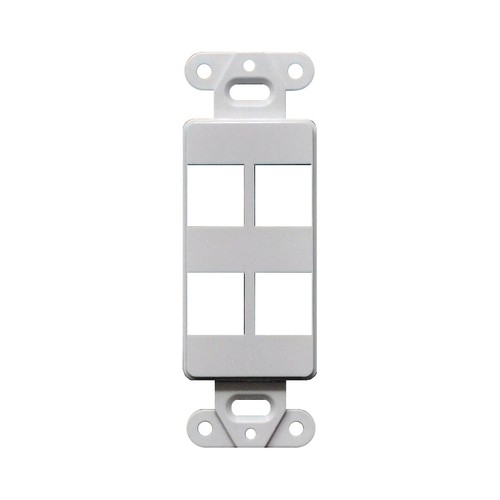 5 Stück Decorator Style Keystone Jack 4 Port Modular Wandeinsatz Abdeckplatte Weiß - Bild 1 von 6