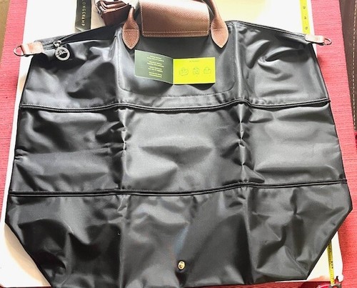 NEW Longchamp Le Pliage Expandable 1911 Travel Duffle Crossbody Bag BLACK - Picture 7 of 11