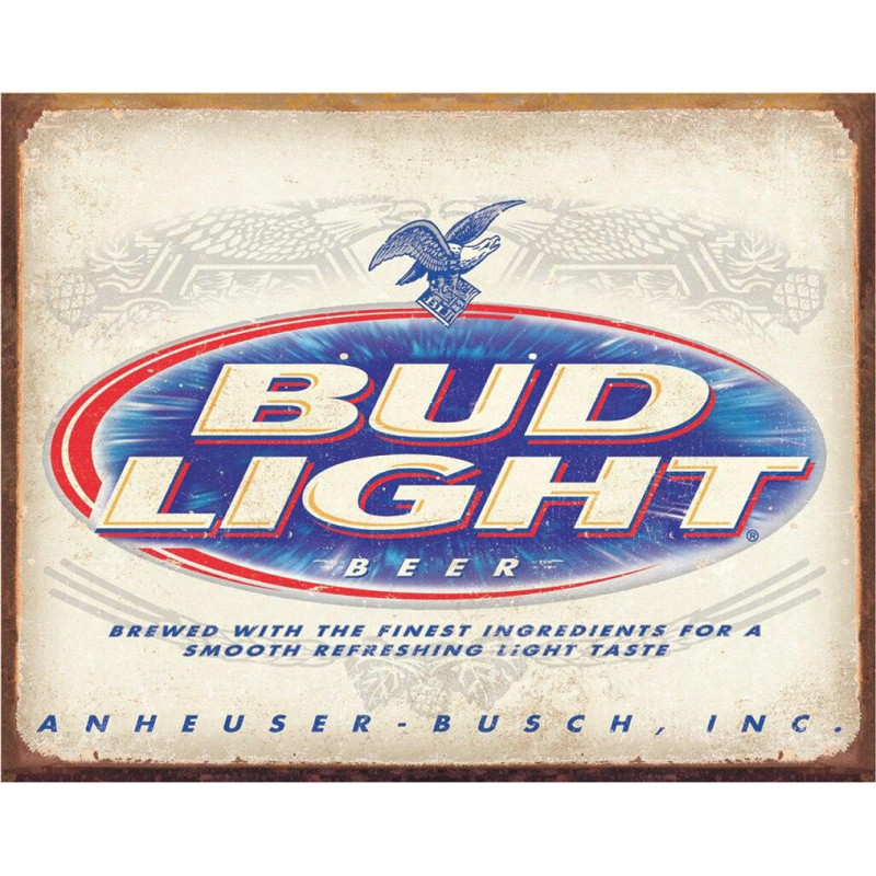 Plaque métal BUD Light Retro 30 x 40 cm cadeau original pour collectionneur d'objets vintage