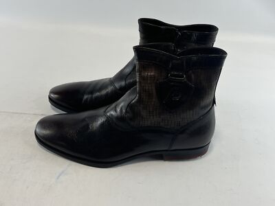Mens Bacco Bucci Devito Brown Leather Boots 11.5D NEW