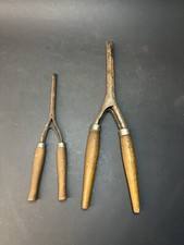 Vintage 1920s Stove Top Steel Wooden Handled Hair Curling Iron Crimper