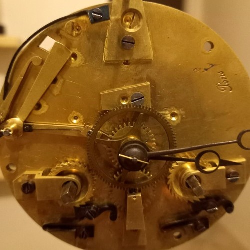 Horloge Pendule d'époque Restauration - en bronze doré - 19ème siècle - signé - Imagen 13 de 13