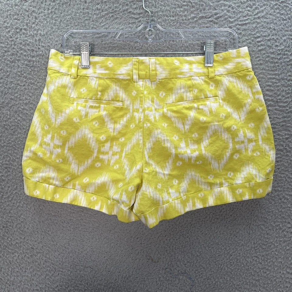 Pantalones Cortos Banana Republic Para Mujer 10 Amarillo Blanco Mezcla de Lino Ryan Fit Coastal Beach Foto 2 de 4