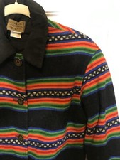 Euc Vintage Striped Southwestern Pendleton Knockabout Wool Coat Jacket 4/S