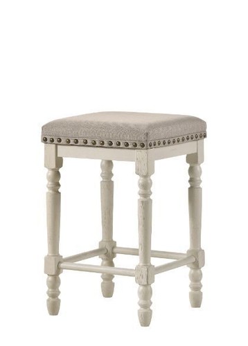 ACME Tasnim Oak & Antique White Finish Counter Height 42"H Chair / 24"H Stool - Picture 6 of 8