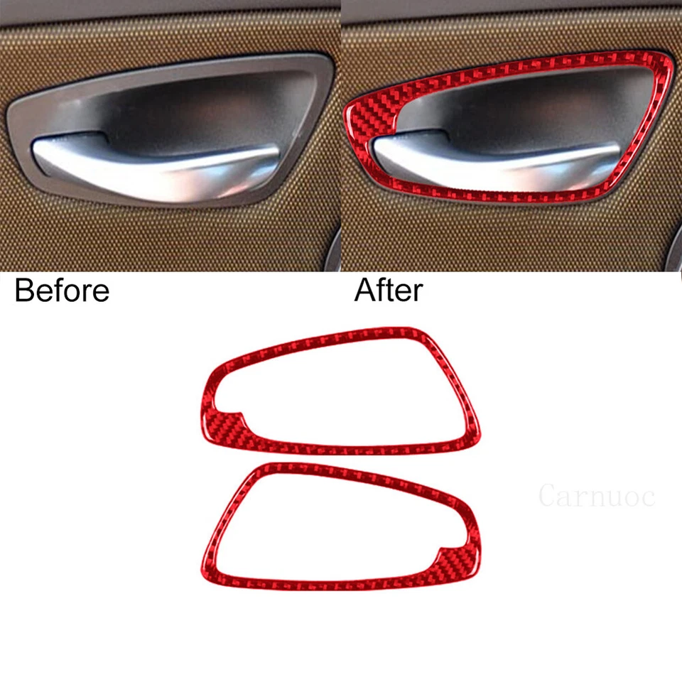 Kits completos de embellecedores interiores de fibra de carbono roja de 39 piezas para BMW 125i 128i 135i 2008-13 Foto 3 de 4