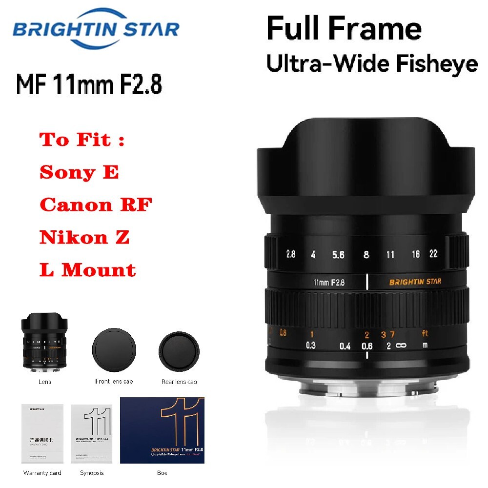 Brightin Star 11mm F2.8 Full Frame Fisheye Lens For Sony E