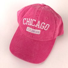 Chicago Illinois pink washed cotton hat