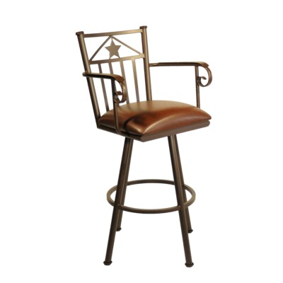 Tempo Furniture Fort Worth Swivel Barstool Bar Stool w/Arms (Custom-Made in USA)