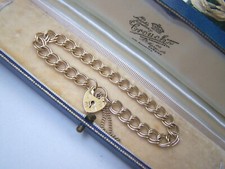 GORGEOUS HEAVY SOLID 9K 9CT GOLD OPENWORK DOUBLE CURB GATE 7" BRACELET PADLOCK