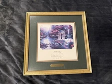 THOMAS KINKADE GARDEN OF PRAYER FRAMED MATTED PRINT SERENITY PRAYER 14"x14" COA