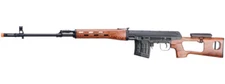 A&K SVD Dragunov Electric Airsoft Gun Sniper Rifle w/ Faux Wood Furniture & Fixe