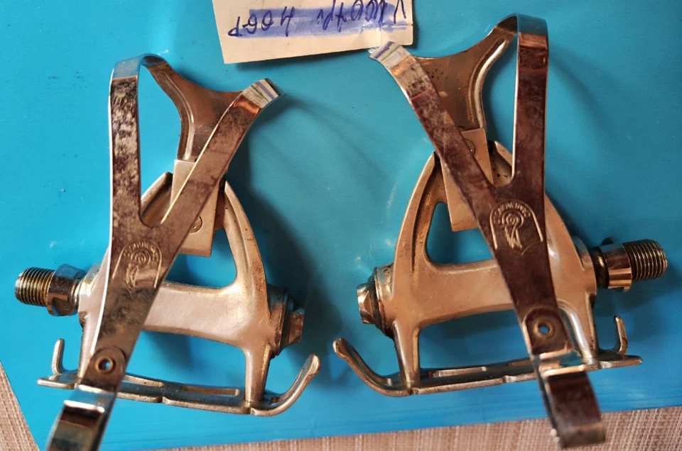 CAMPAGNOLO CHORUS 踏板和脚趾夹 PEDALI BICI 复古 — 第 3/4 张图片