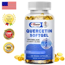 Quercetin Softgel 1000mg with Bromelain Zinc Natural Immune Support Supplement