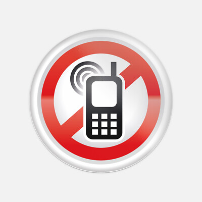 Ban Stop Sign No Mobile Phones Vinyl Sticker Decal