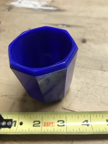 Vintage Akro Agate Blue Vase Cup - Picture 5 of 9