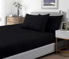 1000TC Fitted/Flat/Sheet Set/6pc Sheet Set EgyptianCottonBlack Solid All Size