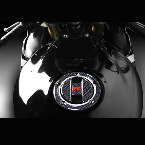 Real Carbon Fiber Gas Tank Fuel Cap Cover Guard Logo Pad 04-23 GSXR-600/750/1000 - Picture 2 of 4