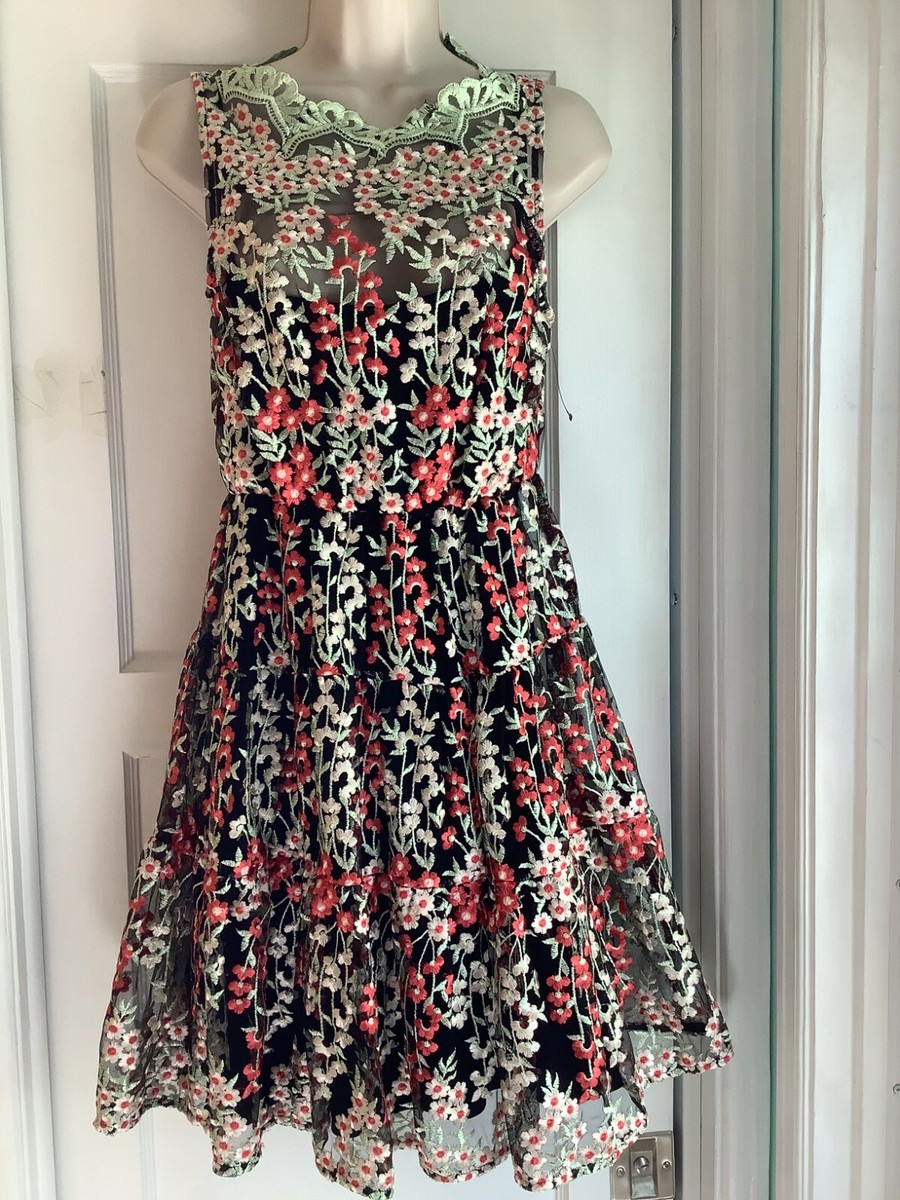 embroidered floral overlay dress Arabella Tulle Maxi Dress — Dusty Blue Floral main image 1