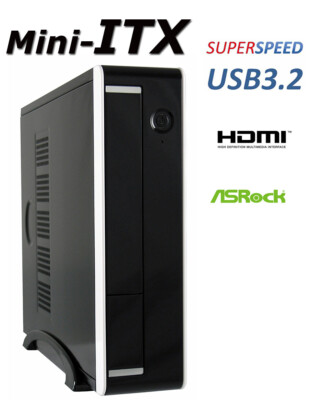 Mini-ITX PC Intel Pentium Quad 3,2Ghz 8GB 512GB SSD Windows 11 Computer leise