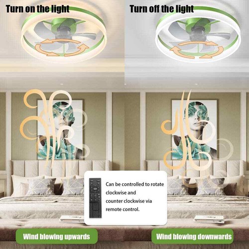 Tidoin LED Indoor Green Smart Ceiling Fan w/ Remote and Reversible Blades - Picture 4 of 6