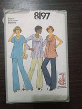 Simplicity Sewing Pattern 8197 Maternity Top & Pants Vintage UNCUT Size 14