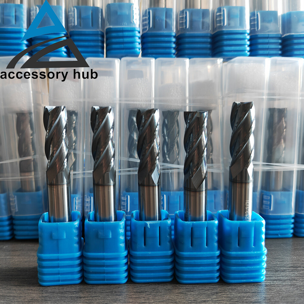 5 PCS 3/8" 4 FLUTE CARBIDE END MILL - REGULAR LENGTH - TiALN COATED USA