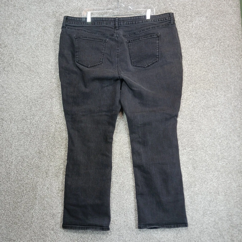 Sonoma Jeans Mujer 22W Negro Denim Bota Curvilínea Talla Grande Tiro Alto Relajante Elastizado Foto 3 de 4