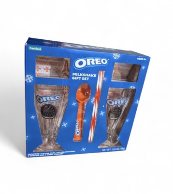Oreo Milkshake Glass Gift Set W/ Scoop And Straws (No Food Included) New In Box