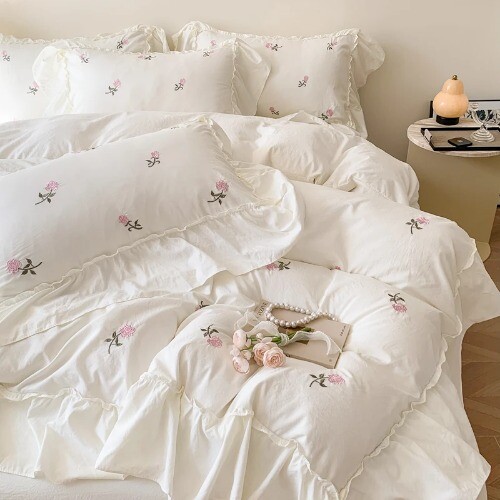 3pcs Rose Embroidered Duvet Cover (1*Duvet Cover + 2*Pillowcase, Without Core) - Bild 6 von 27