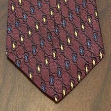 Vintage Echo Burgundy Blue Gold 100% Silk Men’s Necktie Made In USA