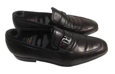 Salvatore Ferragamo Black Leather Loafers Rain Lux 9D | eBay display picture 2