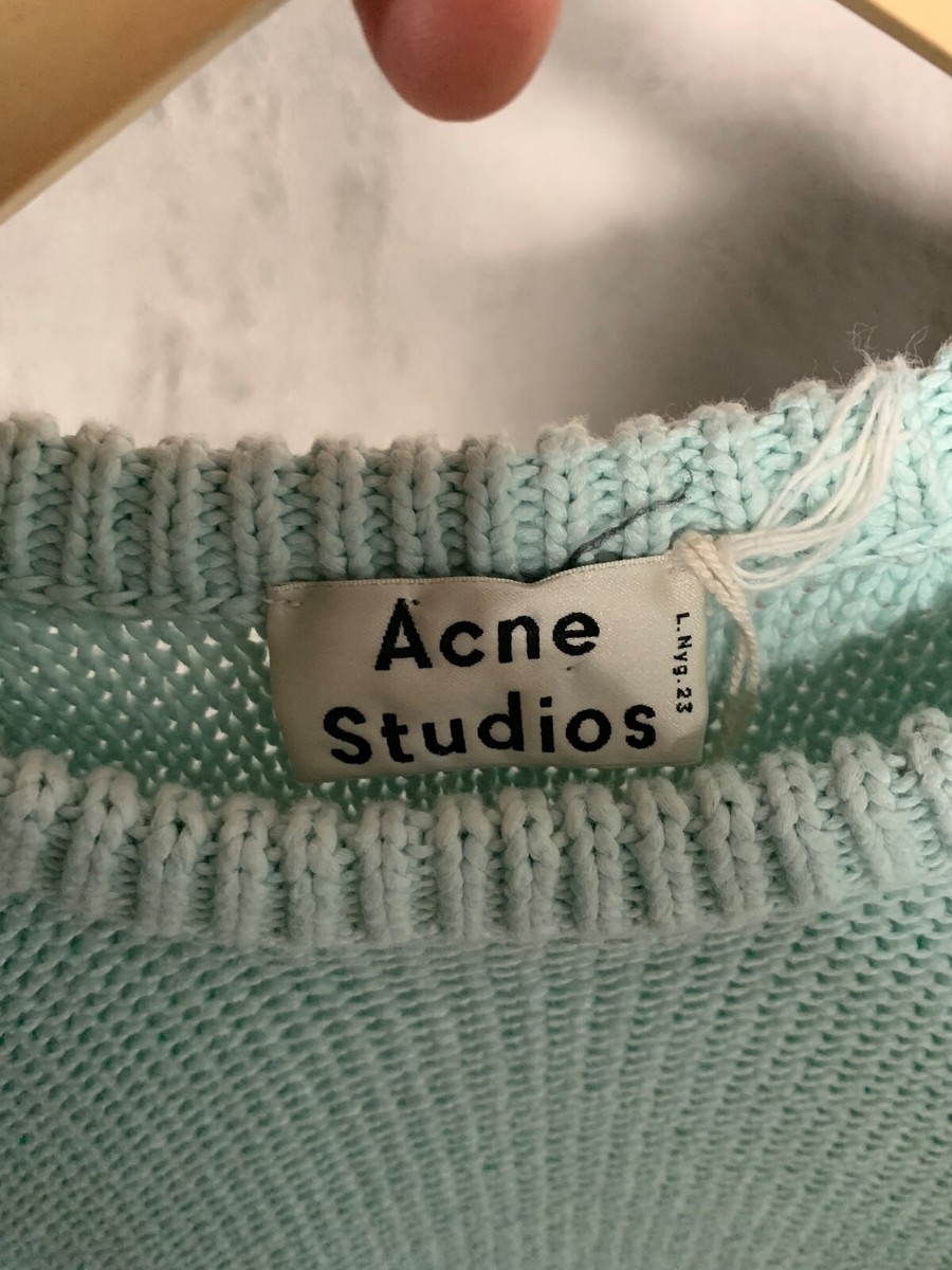 Acne Studios Oversize Side Zippers Knit Sweater Mint Green Acne Studios Oversize Side Zippers Knit Sweater Mint Green