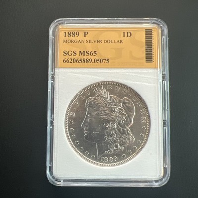 1889 P Morgan Silver Dollar RARE SGS Holder Graded Slab