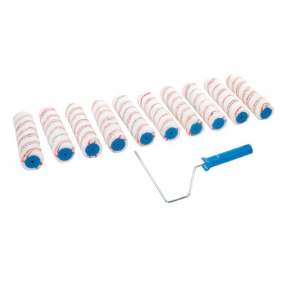 10 Farbwalzen Farbroller 254mm Steckbügel Set glatte und strukturierte Flächen