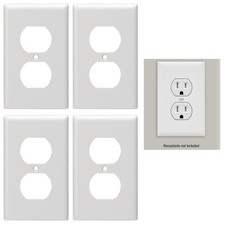 4 X Standard Size Dual Outlet Duplex Receptacle Wall Plate Cover Heavy Duty