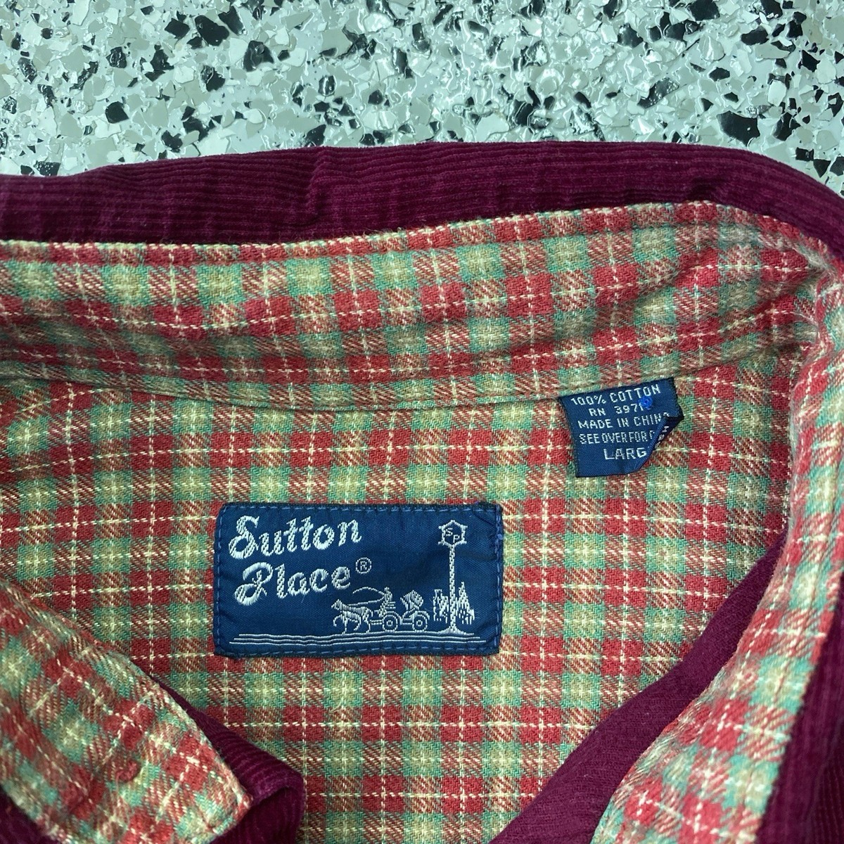 Vintage Sutton Place Button Down Red Corduroy Long Sleeve L Men’s View 2
