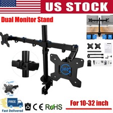 Dual Monitor Stand for 10 to 32 Screens,Free Standing Adjustable Monitor Mount