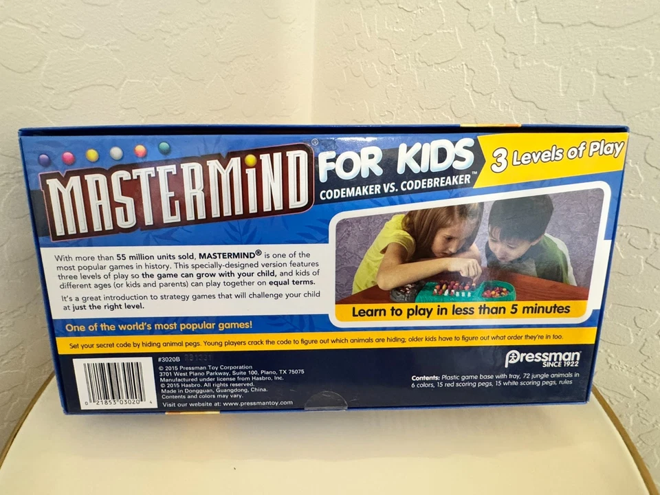 Mastermind for Kids Game - Break Jungle Animal Code - 3 Levels - Pressman - Image 2 of 4