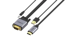 VGA to HDMI Adapter VGA Male to HDMI Male Converter with 3.5mm Audio Jack(Inp...