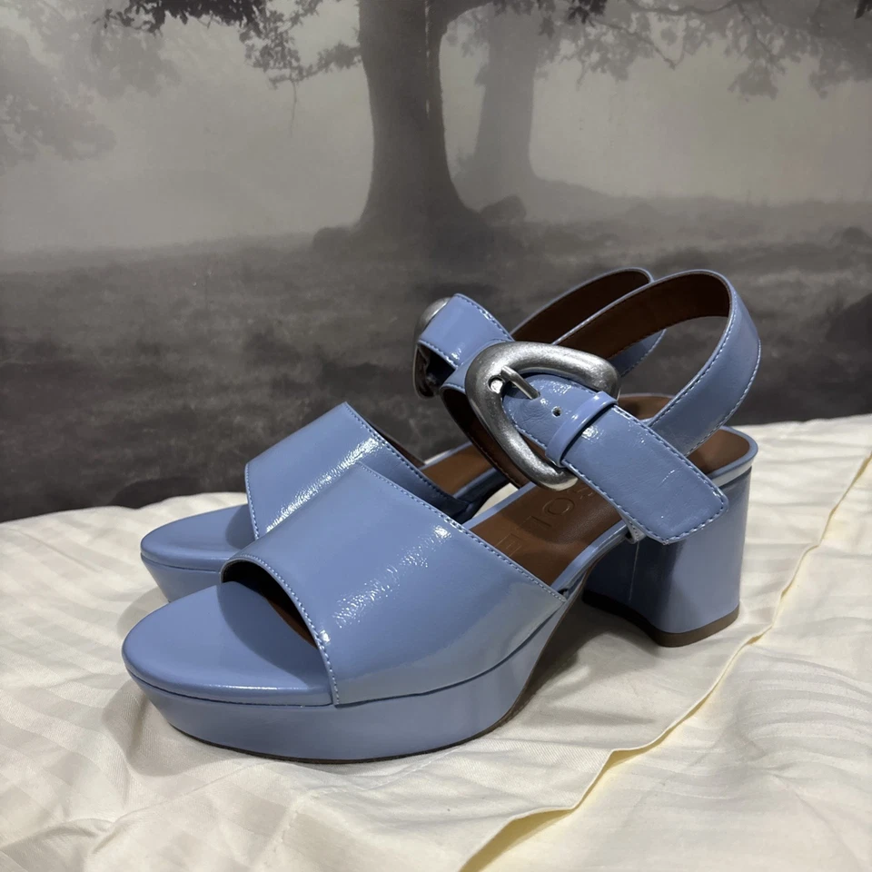 Sandalia plataforma Aerosoles Chamber para mujer EE. UU. 7 M cuarto correa azul H Foto 3 de 4