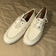 SPERRY Paul Sperry ST 14362 Eggshell  Canvas Casual Men's Boat Shoes Size 10M