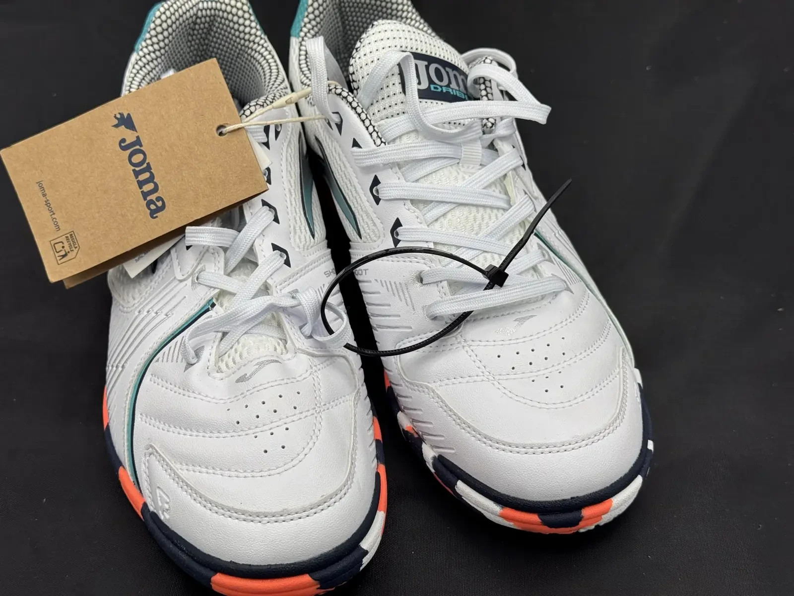 Joma Dribling Indoor Court Shoes White Orange Blue Futsal Trainers UK 7 EU 41 image 7