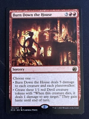 1x Burn Down the House (131) Innistrad: Midnight Hunt MP MTG Magic x1 MKE
