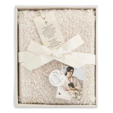 Demdaco Faith Giving Shawl Ivory Soft Knit Wrap with Pockets Pashimina Style NWT