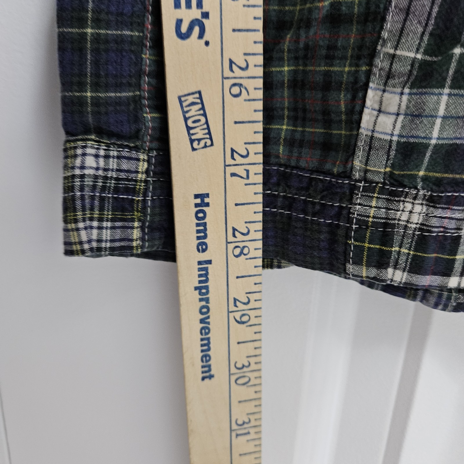 Y2K American Eagle Plaid Patchwork Dorm Pants Dra… - image 7