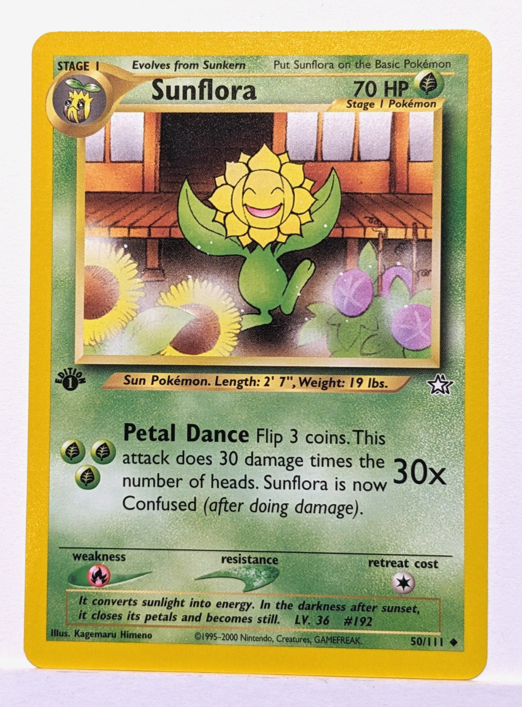 Sunflora 50/111 1st Edition Neo Genesis 2000 Pokemon WotC - NM