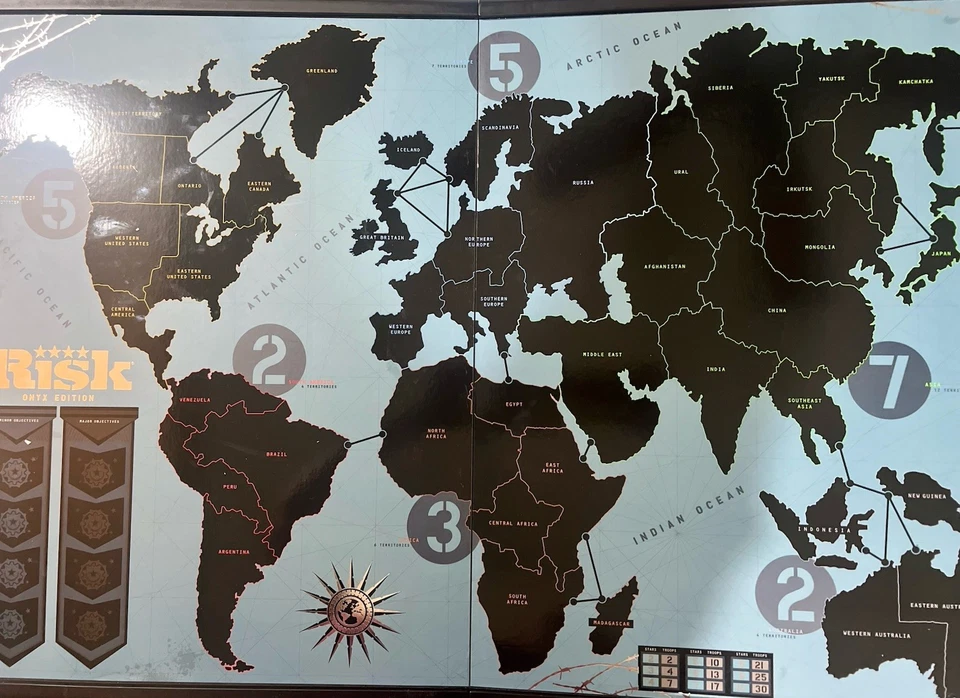 RISK ONYX Edition Board Game-Large Wooden Table-open But Unplayed-pieces Unopen - Image 3 of 4